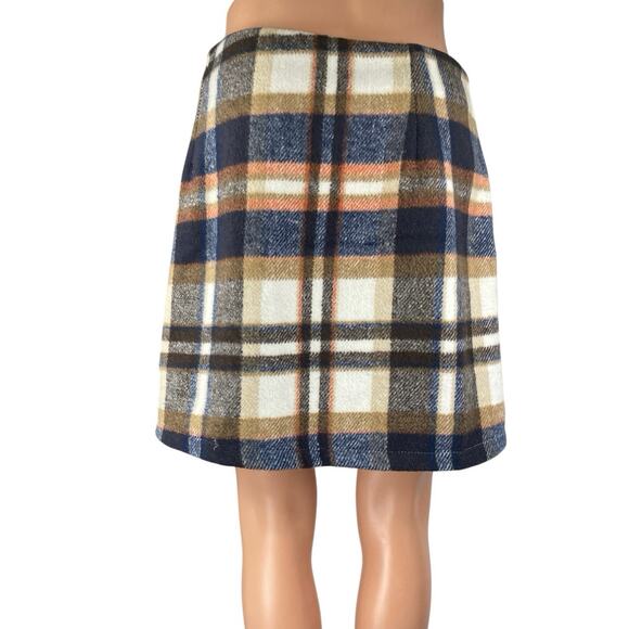 IDEALSANXUN Multicolor Wool Plaid Checkered Mini Straight Pencil Skirt Size XL - Picture 3 of 5